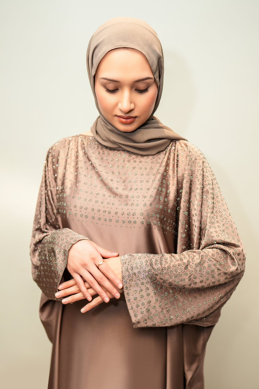 Taupe brown Rimal Abaya
